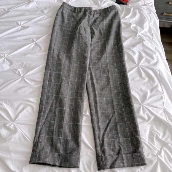 Vintage Talbots Twill Wool‎ Gray Plaid Lined Straight Leg Career Trousers 10 EUC - Picture 5 of 9